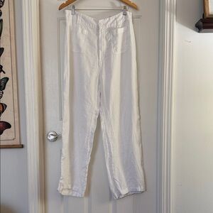 Nicole Miller White Linen Pants sz 12